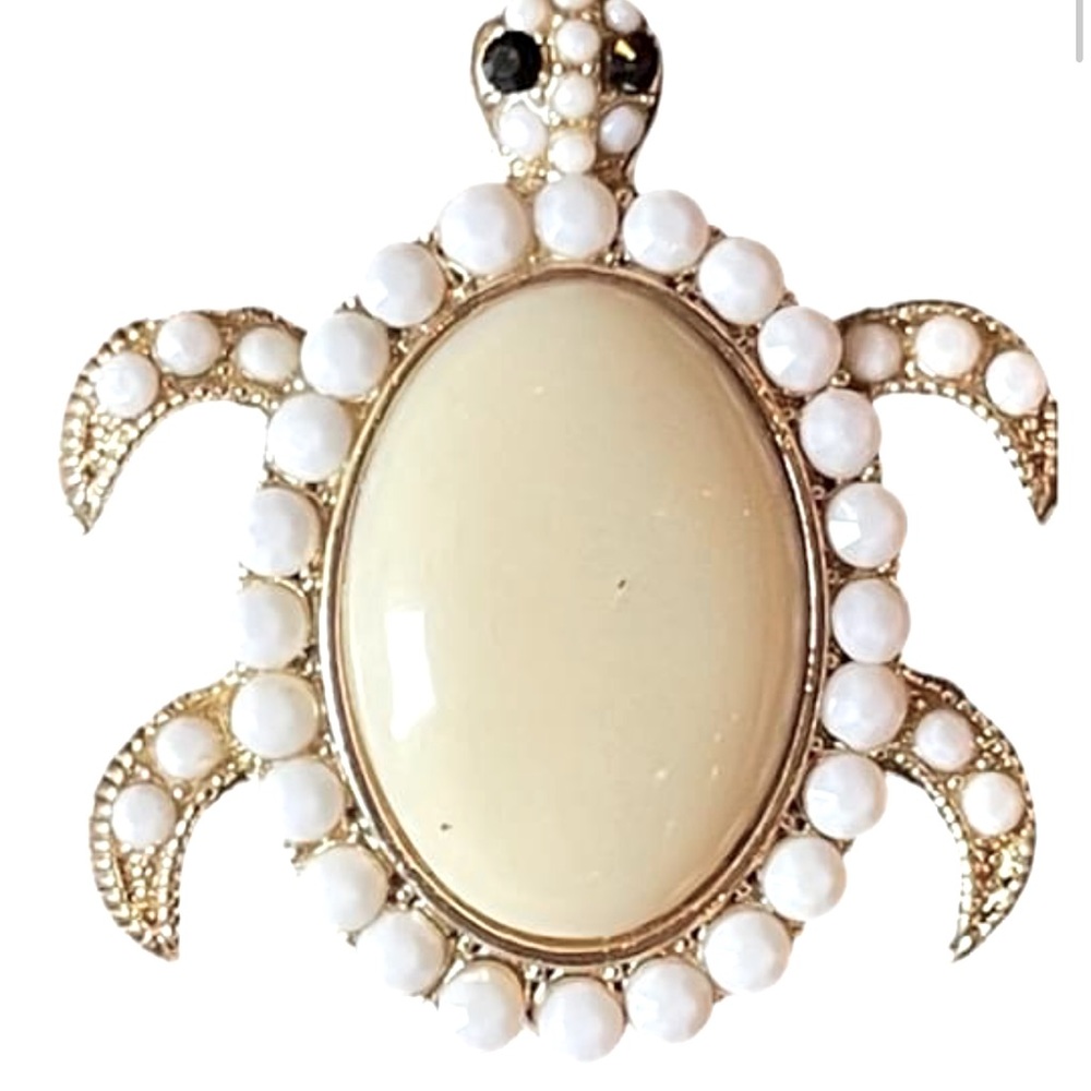 GORGEOUS VINTAGE TURTLE PENDANT -RARE PRISTINE SHAPE NO STONES MISSING